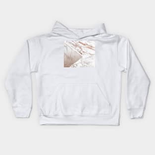 Rose gold geo - hint of marble gradient Kids Hoodie